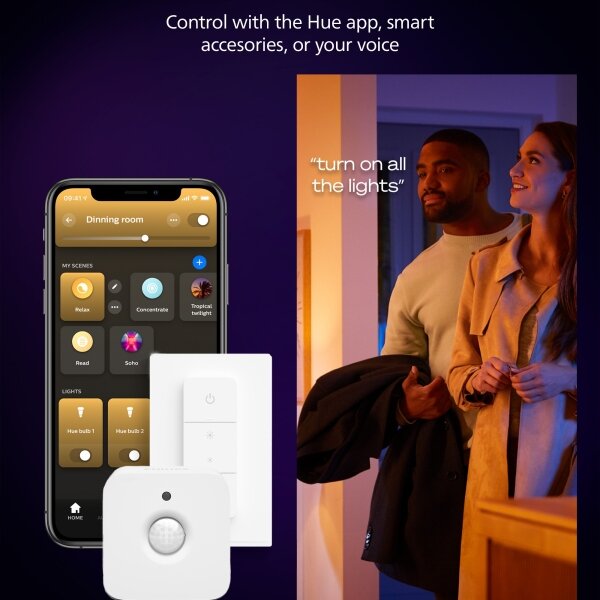 Philips - Димируем LED таванен плафон Hue AURELLE LED/19W/230V 30x30 cm бял