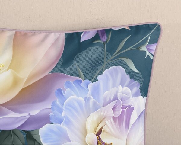 Синьо двойно /удължено спално бельо от памучен сатен 200x220 cm Mirery – Descanso