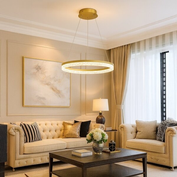 LED полилей на кабел GALA LED/25W/230V Ø 50 см златист