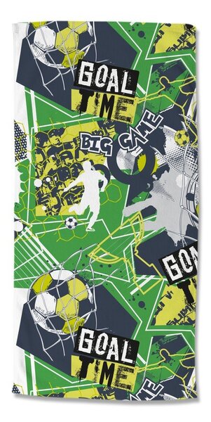 Зелена детска кадифена плажна кърпа 75x150 cm Goaltime – Good Morning