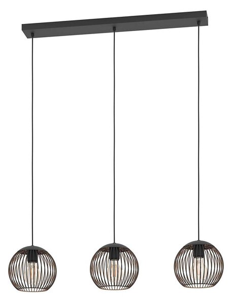 Eglo 901869 - Полилей на кабел ALMANZORA 3xE27/60W/230V черен