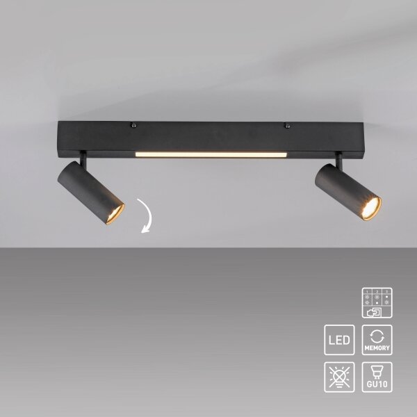 Schöner Wohnen 11793-18 - LED точково осветително тяло DANTE 2xGU10/10W+LED/7,2W черно