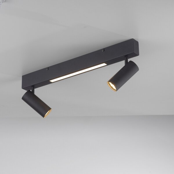 Schöner Wohnen 11793-18 - LED точково осветително тяло DANTE 2xGU10/10W+LED/7,2W черно