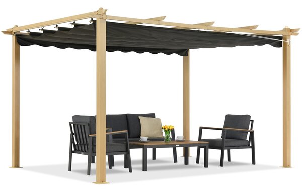 Барбадос пергола за тераса 3х4 м Garden Point woodlike-anthracite