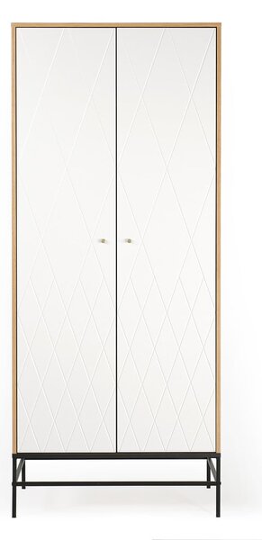 Бял гардероб 80x190 cm Mia - Woodman