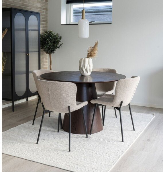 Кръгла маса за хранене с плот от орехово дърво ø 120 cm Bolton - House Nordic