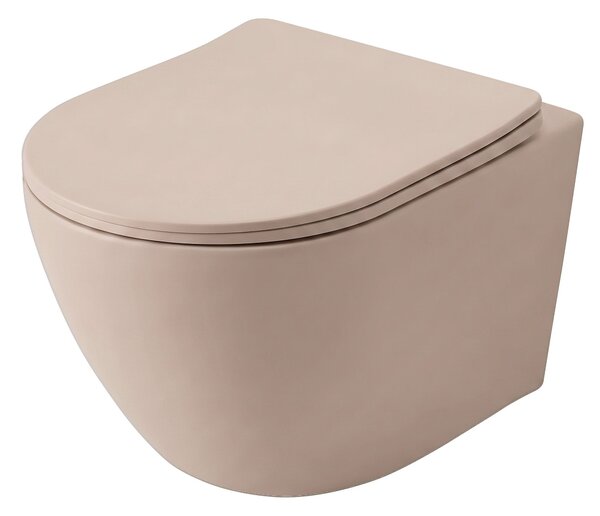 Комплект Конзолна WC Чиния Focus + Умивалник за Плот Rea Focus Taupe