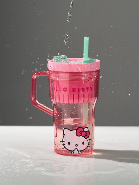 Sinsay - Чаша с дръжка и сламка Hello Kitty - многоцветен