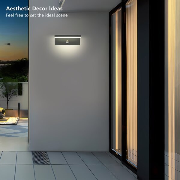 Brilagi-LED Външно стенно осветително тяло със сензор TESSI LED/10W/230V, антрацит, IP54
