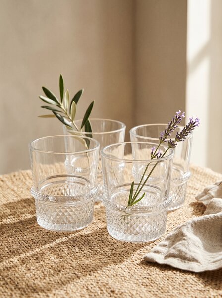 Sinsay - Комплект чаши с релеф 4 pack - clear