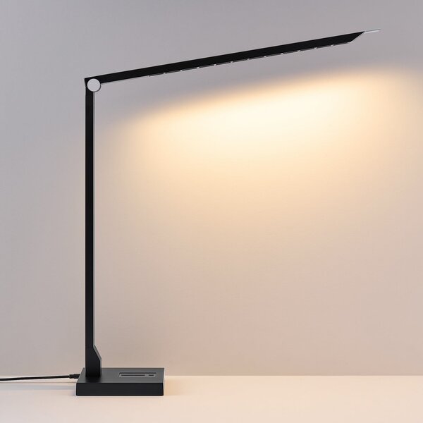 Molto Luce LED лампа за бюро FLOYD PRO, черна, 55 см, CCT, с регулиране на яркостта, Затъмняване, Черен, кабинет / офис, Алуминий, Модерен
