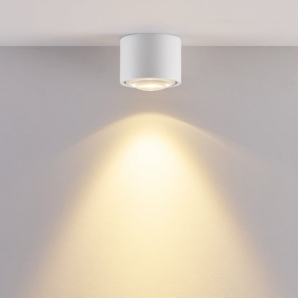 Molto Luce LED лампа за външен монтаж на таван MAG MINI, бяла, Ø 9 см, CCT, с възможност, Затъмняване, Бял, Баня, Алуминий, Модерен