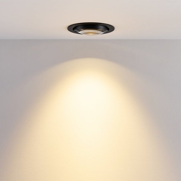 Molto Luce LED осветително тяло за вграждане в таван MAG MINI, черно, Ø 10 см, CCT 18 V, Черен, Дневна/трапезария, Алуминий, Модерен, Осветителни тела за вграждане кръгли