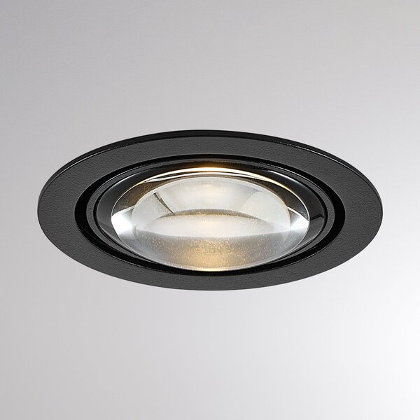 Molto Luce LED осветително тяло за вграждане в таван MAG MINI, черно, Ø 10 см, CCT 18 V, Черен, Дневна/трапезария, Алуминий, Модерен, Осветителни тела за вграждане кръгли