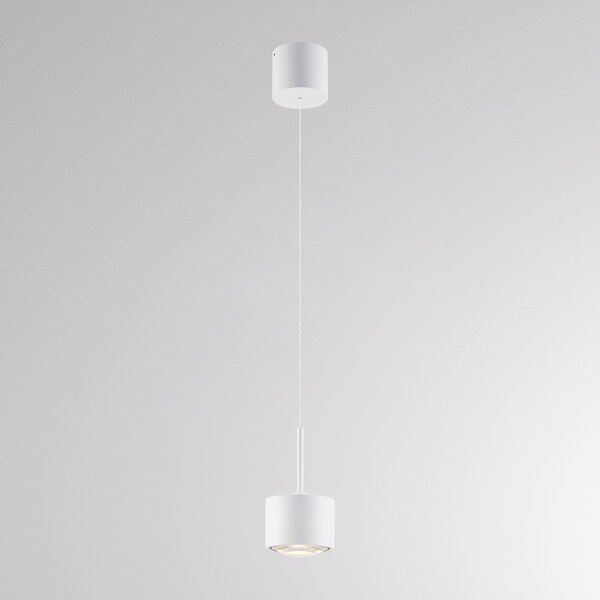 Molto Luce LED висяща лампа MAG MINI, бяла, Ø 9 см, CCT, с регулиране на яркостта, метал, Затъмняване, Бял, Дневна/трапезария, Алуминий, Модерен