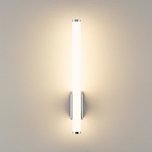 Molto Luce LED стенна лампа VINA UP S, хромиран цвят, височина 40 см, IP44 CCT, Металик, Баня, Алуминий, Модерен