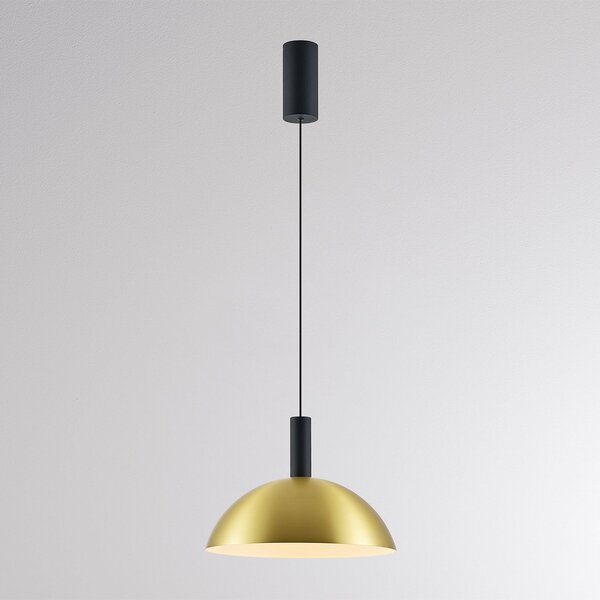 Molto Luce LED висяща лампа LORA II, месинг, Ø 24 см, с регулиране на яркостта, 40° CCT, Затъмняване, Злато / месинг, Дневна/трапезария, Метал, Модерен