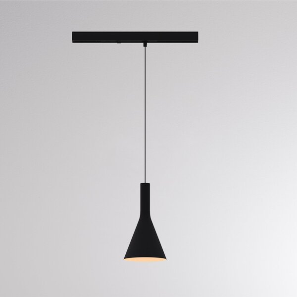 Molto Luce LED висяща лампа за шина LORA I, черна, Ø 15 см, 40° CCT, 3-фазна, Черен, Дневна/трапезария, Метал, Модерен, Релсова система