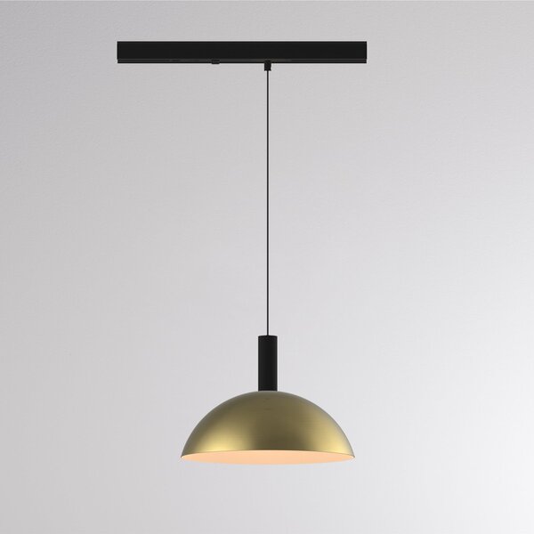 Molto Luce LED висяща лампа за релса LORA II, месинг, Ø 24 см, 40° CCT, 3-фазна, Злато / месинг, Дневна/трапезария, Метал, Модерен, Релсова система