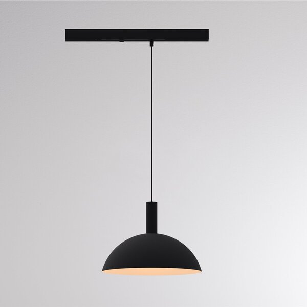 Molto Luce LED висяща лампа за шина LORA II, черна, Ø 24 см, 40° CCT, 3-фазна, Черен, Дневна/трапезария, Метал, Модерен, Релсова система