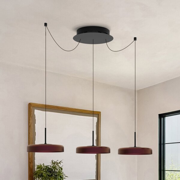 Molto Luce LED висяща лампа LORA III, черна, Ø 36 см, с регулиране на яркостта, 40° CCT, Затъмняване, Черен, Дневна/трапезария, Метал, Модерен