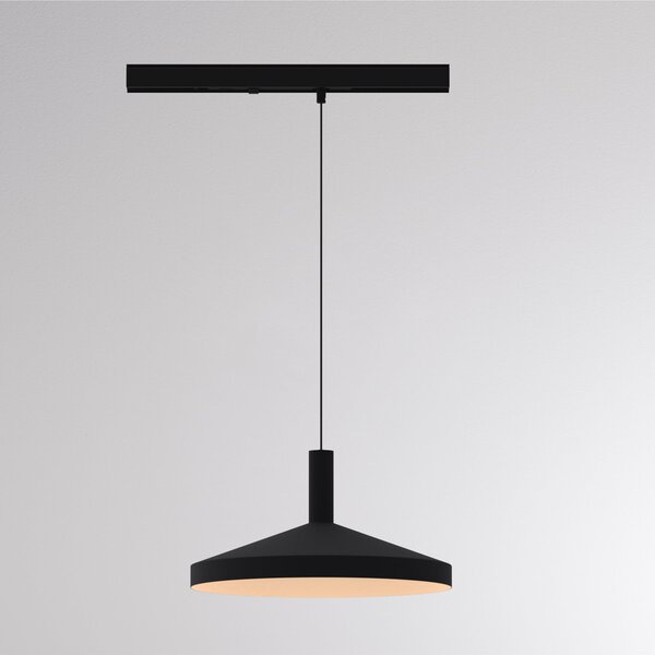 Molto Luce LED висяща лампа за шина LORA III, черна, Ø 36 см, 40°, CCT, 3-фазна, Черен, Дневна/трапезария, Метал, Модерен, Релсова система