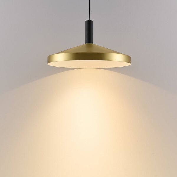 Molto Luce LED висяща лампа LORA III, месинг, Ø 36 см, с регулиране на яркостта, 40° CCT, Затъмняване, Злато / месинг, Дневна/трапезария, Метал, Модерен