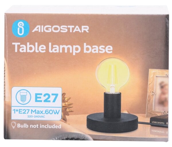Aigostar - Настолна лампа 1xE27/60W/230V черен