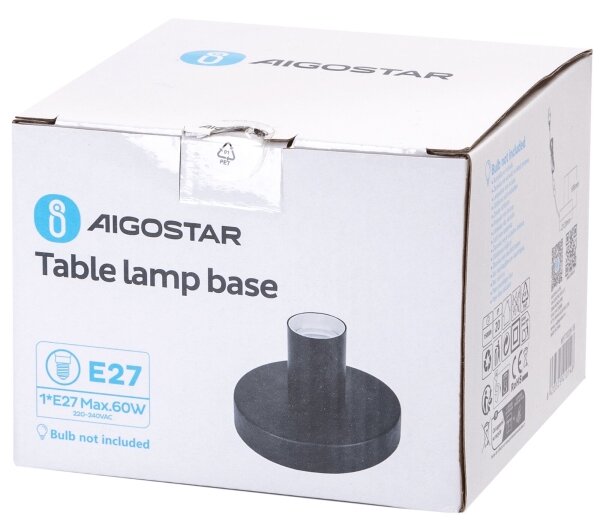 Aigostar - Настолна лампа 1xE27/60W/230V черен