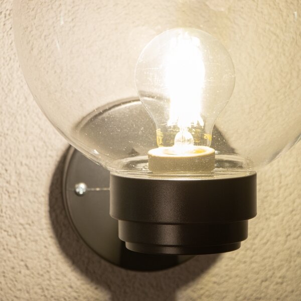Brilagi - Външно стенно осветително тяло HARBOR 1xE27/40W/230V IP33 черно/прозрачно