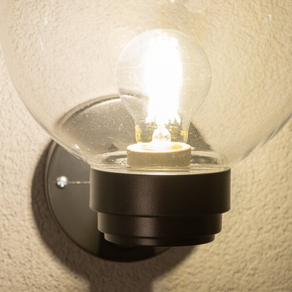 BRILAGI - Външно стеннo осветително тяло със сензор HARBOR 1xE27/40W/230V IP33 антрацит/прозрачно
