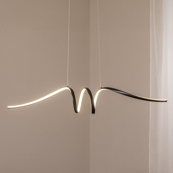 Milagro Lighting LED висяща лампа Loop, метал, черно-хром, 4000 K, Черен, Дневна/трапезария, Метал, Модерен