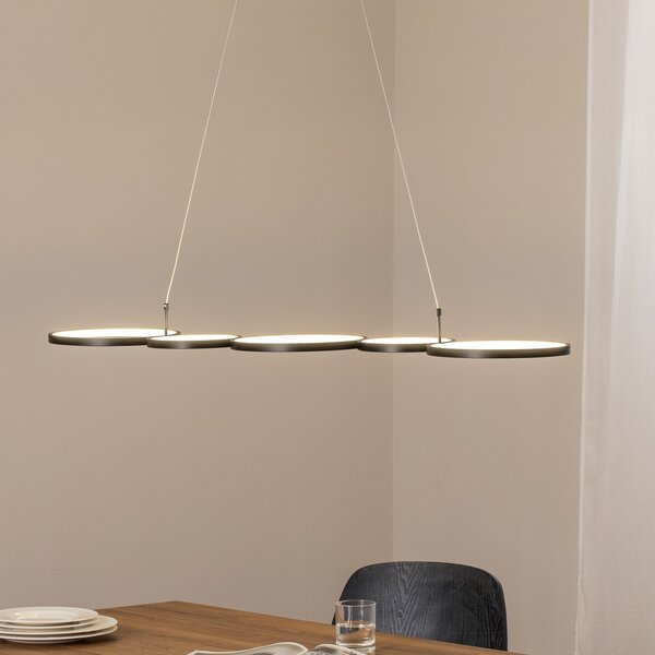 Milagro Lighting LED висяща лампа Olympia, метал, черна, 4000 K, Черен, Дневна/трапезария, Метал, Модерен