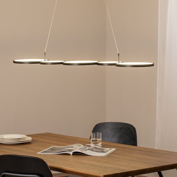 Milagro Lighting LED висяща лампа Olympia, метал, черна, 4000 K, Черен, Дневна/трапезария, Метал, Модерен