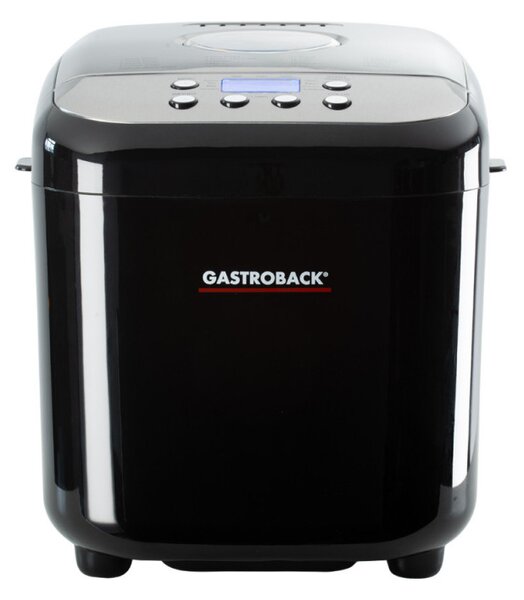 Хлебопекарна Gastroback Design Pro 42822, 500W, 500-750-1000 гр, 19 програми, Незалепващ съд, 7 вида хляб, 3 нива на изпичане, Черен