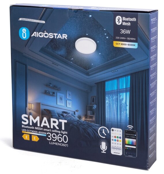 Aigostar - LED таванно осветително тяло LED/36W/230V + дистанционно управление