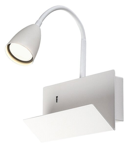 RABALUX Tacito, indoor wall lamp, white metal lamp with white plastic shade, GU10 1xMAX25W, L23cm, H29cm, D6cm, distance from th