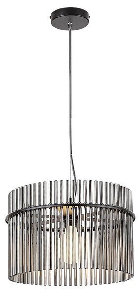 RABALUX Inesa, indoor pendant lamp, matte black metal lamp with tinted colour glass shade, E27 1xMAX40W, D40cm, height adjustabl