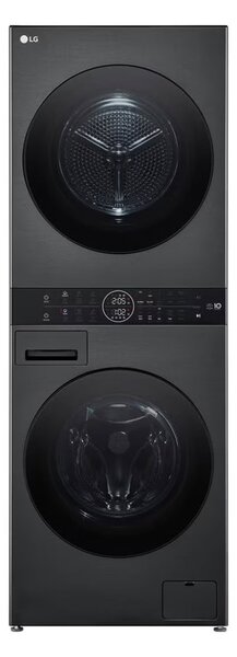 Комплект пералня и сушилня LG WT1210BBF, клас A, 12 кг. капацитет на пералня/10 кг. на сушилня, 1350 оборота в минута, 60 cm ширина, TurboWash 360, термопомпа, черни