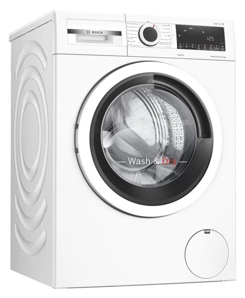 Пералня със сушилня Bosch WNA13400BY SER 4, клас E, капацитет пералня 8 кг./5 кг. сушилня, 1400 оборота в минута, свободностояща, 60 см ширина, LCD дисплей, бял