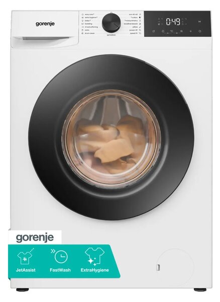 Перална машина Gorenje WG2PS72A12, клас A, 7 кг. капацитет, 1200 оборота в минута, 15 програми, свободностояща, 59.5cm ширина, JetAssist, SteamTech, бяла