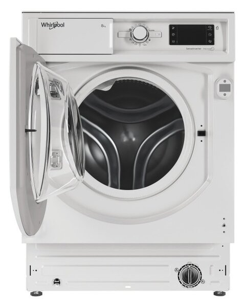 Перална машина Whirlpool BI WMWG 81486E EU, клас A, 8 кг капацитет, 1351 оборота в минута, за вграждане, 59.5cm ширина, отложен старт, бяла