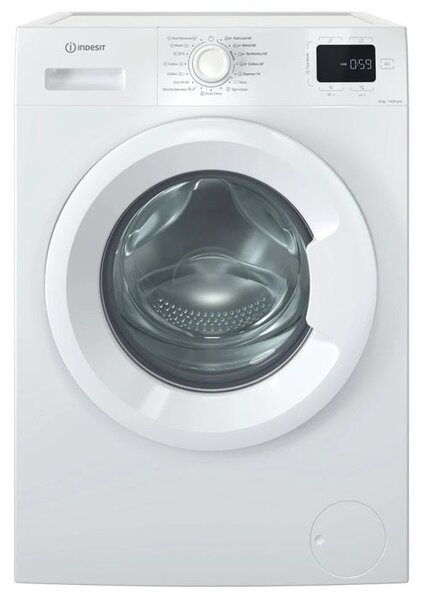 Перална машина Indesit IM 864 MY TIME EE, клас A, 8 кг. капацитет, 1400 оборота в минута, 15 програми, свободностояща, 60cm ширина, бяла