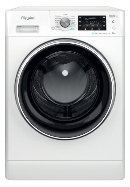 Перална машина Whirlpool FFD 8489 BCV EE, клас A, 8 кг. капацитет, 1400 оборота в минута, свободностояща, 60cm ширина, Clean+, FreshCare+, 6th Sense, бяла