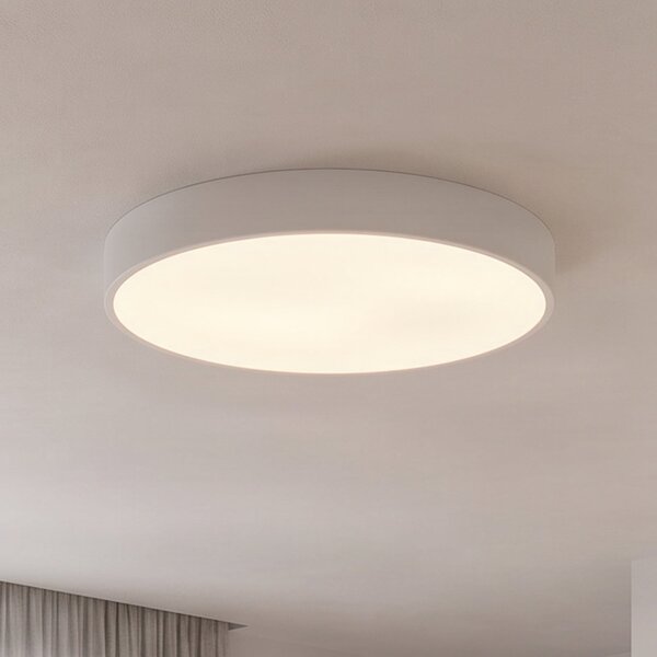TEMAR LIGHTING Осветително тяло за таван Cleo, Ø 60 cm, IP20, бяло, метал, E27, Затъмняване, Бял, Дневна/трапезария, Метал, Модерен