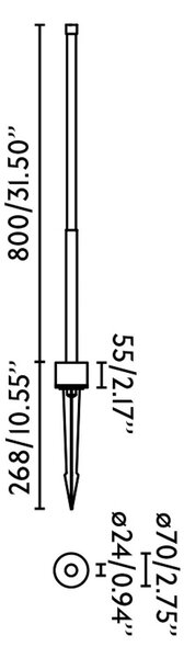 Bambou 1068 LED лампа с шипове, черна, алуминий/стъкло, височина 80 cm