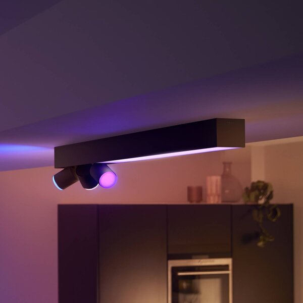 Philips Hue LED спот за таван Centris black 3 светлини RGB CCT