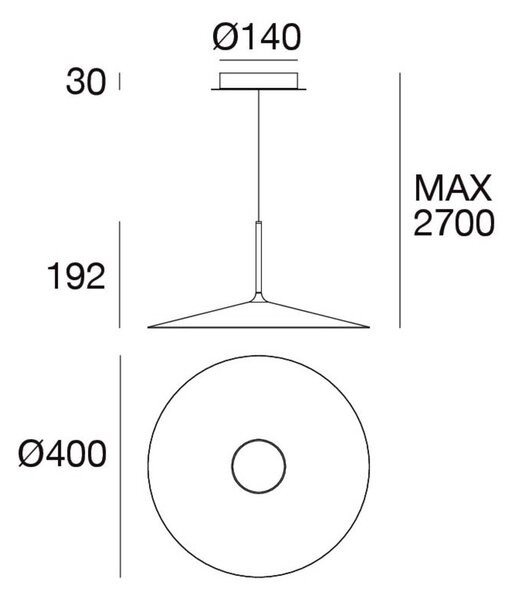 LED висящо осветление Poe Plus, черно