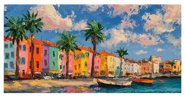 Картина на платно – Слънчев град с палми