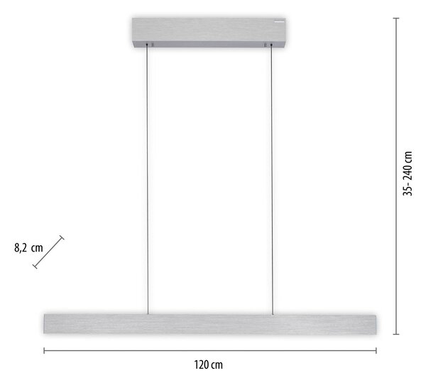 PURE E-Motion LED бар висящо осветление CCT, сребристо